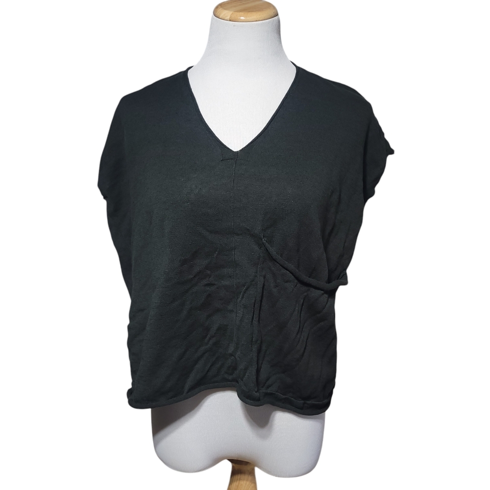 Eileen Fisher Lagenlook Organic Linen Relaxed Lightweight Boxy Knit Top XXS